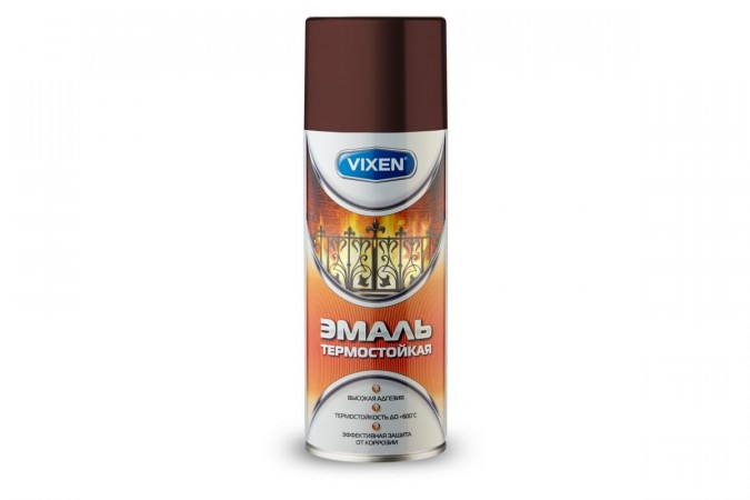 Термостойкая эмаль Vixen красно-коричневый аэрозоль 520 мл VX-53005                                                                                                                                                                                                                                                